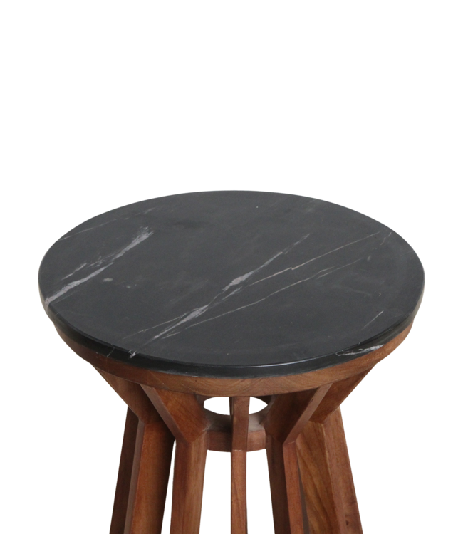 Raw Materials Amsterdam Bijzettafel | Sabah | Marmeren | Zwart | H50 x D40 cm