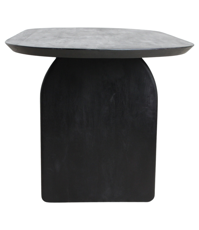 Raw Materials Amsterdam Bullnose Eettafel | Zwart | Mix | H76 x B180 x D90 cm