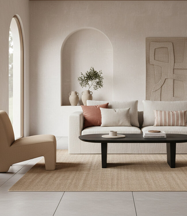 Raw Materials Amsterdam Bullnose Salontafel | Zwart | H35 x B140 x D60 cm