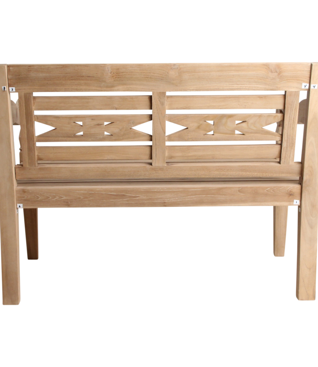 Raw Materials Amsterdam Boho Tuinbank | Teakhout | H90 x B120 x D65 cm