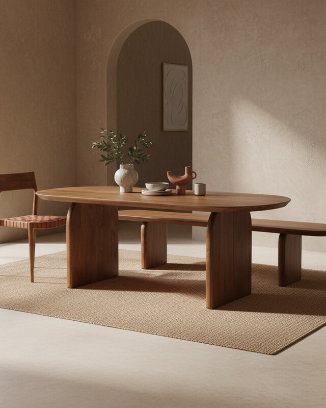 Raw Materials Amsterdam Bullnose Eettafel | Bruin | Gesloten | H76 x B240 x D90 cm