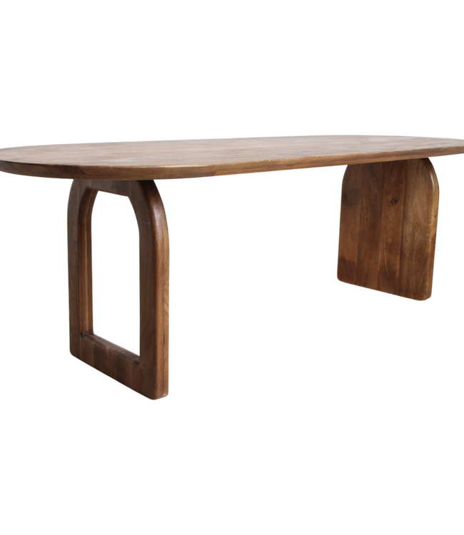 Raw Materials Amsterdam Bullnose Eettafel | Bruin | Mix | H76 x B200 x D90 cm