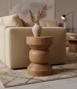 Raw Materials Amsterdam Bijzettafel Ritari | Teakhout | Naturel | H45 x D30 cm