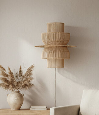 Raw Materials Amsterdam Saturn Wandlamp | Rotan | H55 x B52 x D33 cm