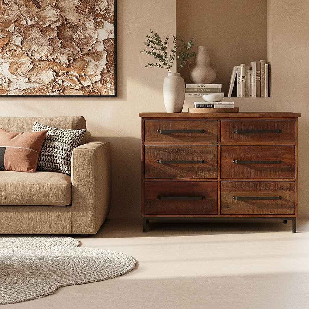 Raw Materials Amsterdam Factory Dressoir | 6 Lades | H90 x B116 x D46 cm