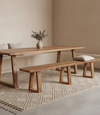 Raw Materials Amsterdam Farmwood Eetkamerbank | Bruin | H45 x B220 x D30 cm