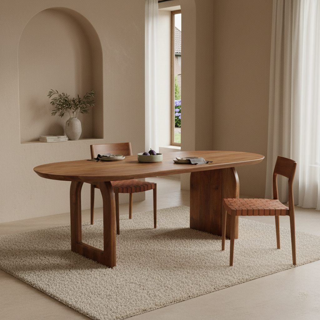 Raw Materials Amsterdam Bullnose Eettafel | Bruin | Mix | H76 x B200 x D90 cm