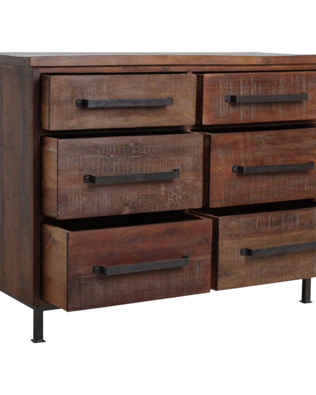 Raw Materials Amsterdam Factory Dressoir | 6 Lades | H90 x B116 x D46 cm