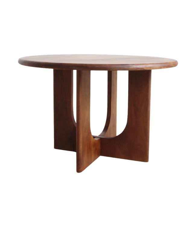 Raw Materials Amsterdam Bullnose Eettafel | Rond | Mangohout | H76 x D120 cm