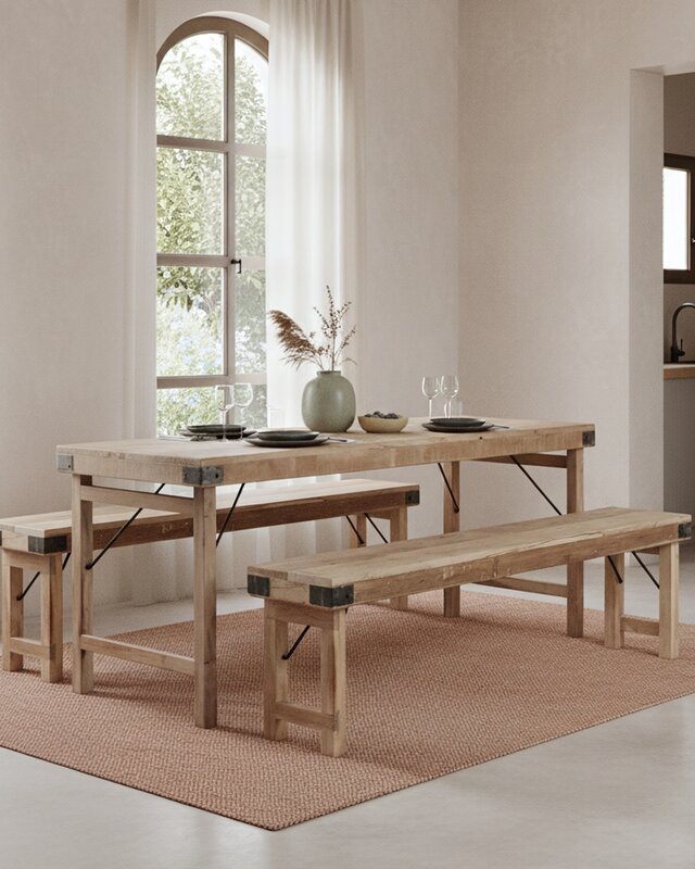 Raw Materials Amsterdam Limewash Opklapbare Eettafel | H76 x B172 x D60 cm