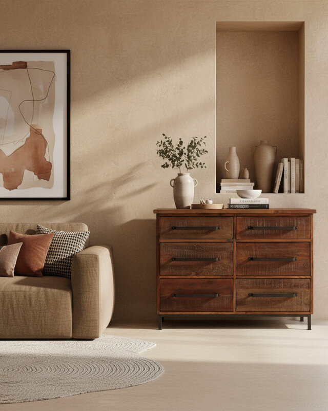 Raw Materials Amsterdam Factory Dressoir | 6 Lades | H90 x B116 x D46 cm