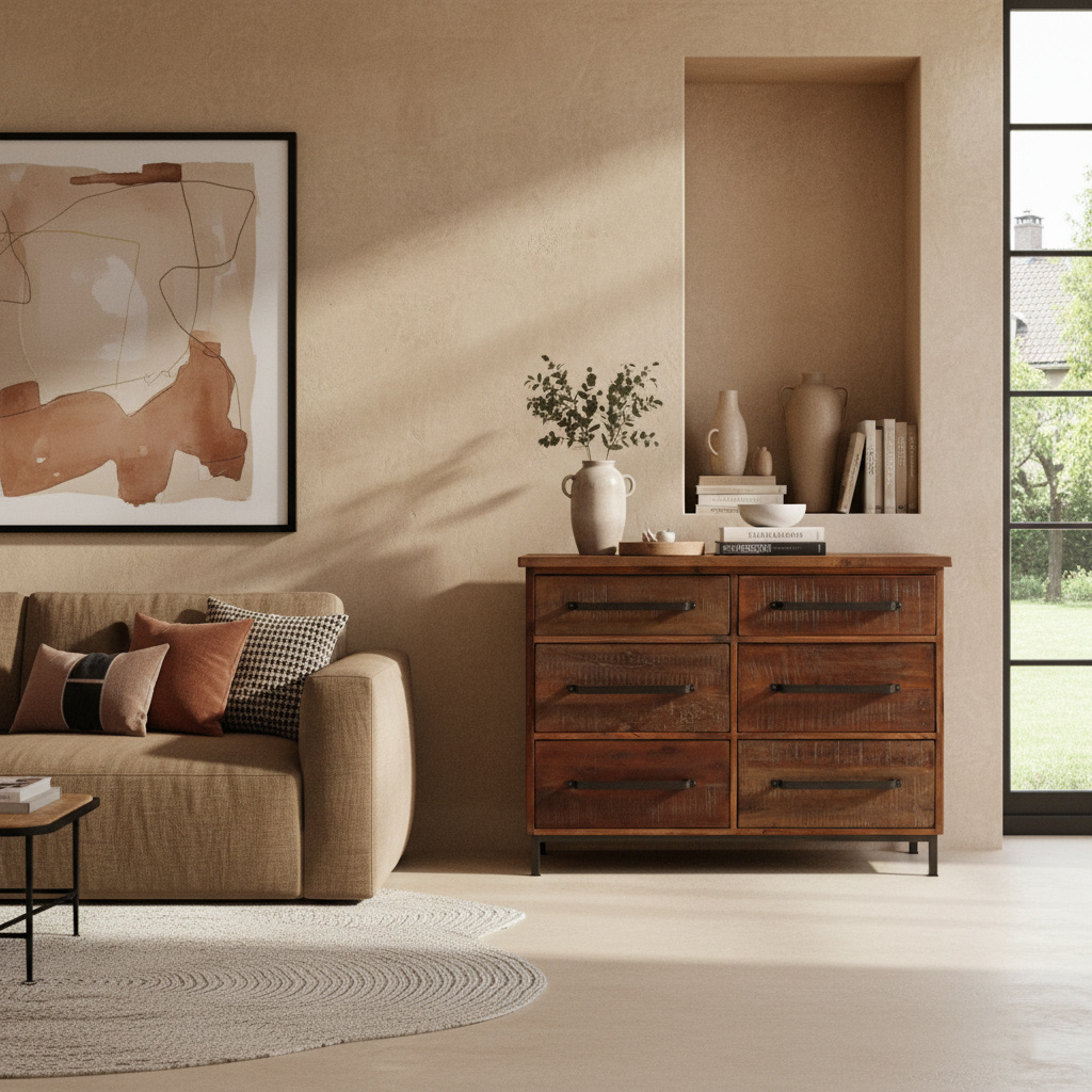 Raw Materials Amsterdam Factory Dressoir | 6 Lades | H90 x B116 x D46 cm