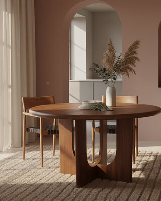 Raw Materials Amsterdam Bullnose Eettafel | Rond | Mangohout | H76 x D120 cm