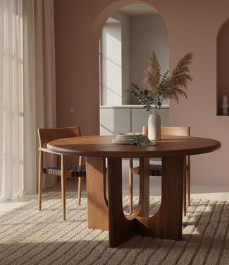 Raw Materials Amsterdam Bullnose Eettafel | Rond | Mangohout | H76 x D120 cm