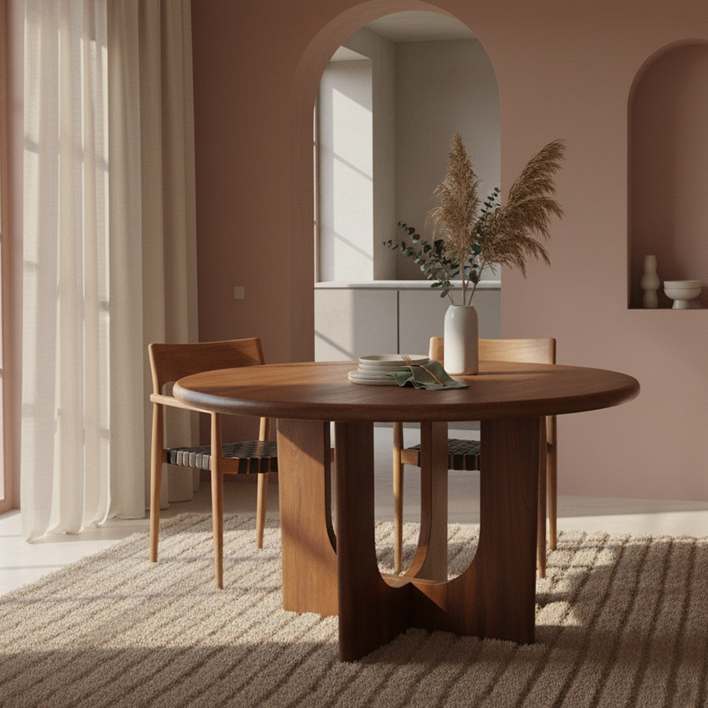 Raw Materials Amsterdam Bullnose Eettafel | Rond | Mangohout | H76 x D120 cm