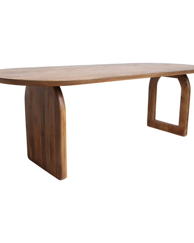 Raw Materials Amsterdam Bullnose Eettafel | Bruin | Mix | H76 x B200 x D90 cm