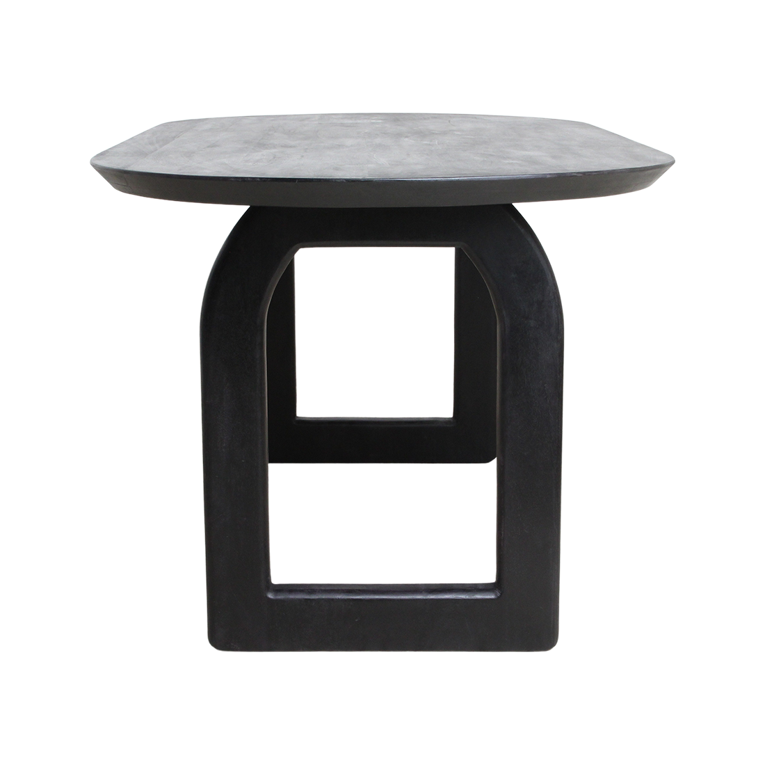 Raw Materials Amsterdam Bullnose Eettafel | Zwart | Open | H76 x B200 x D90 cm