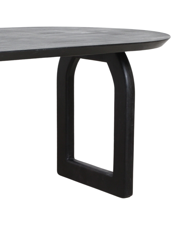 Raw Materials Amsterdam Bullnose Eettafel | Zwart | Open | H76 x B200 x D90 cm