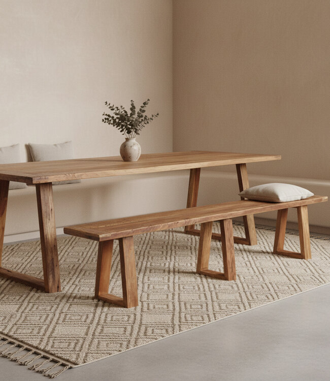 Raw Materials Amsterdam Farmwood Eetkamerbank | Bruin | H45 x B200 x D30 cm