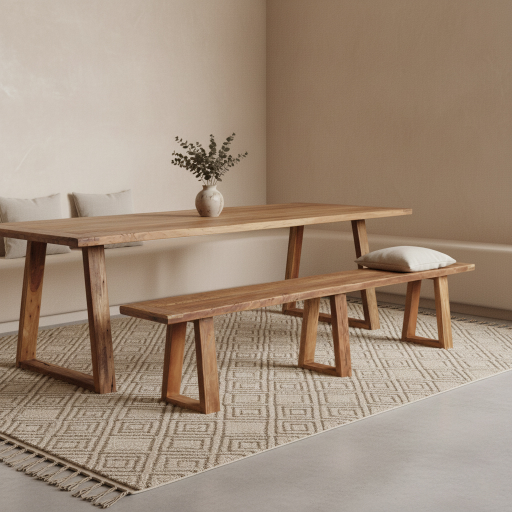 Raw Materials Amsterdam Farmwood Eetkamerbank | Bruin | H45 x B200 x D30 cm