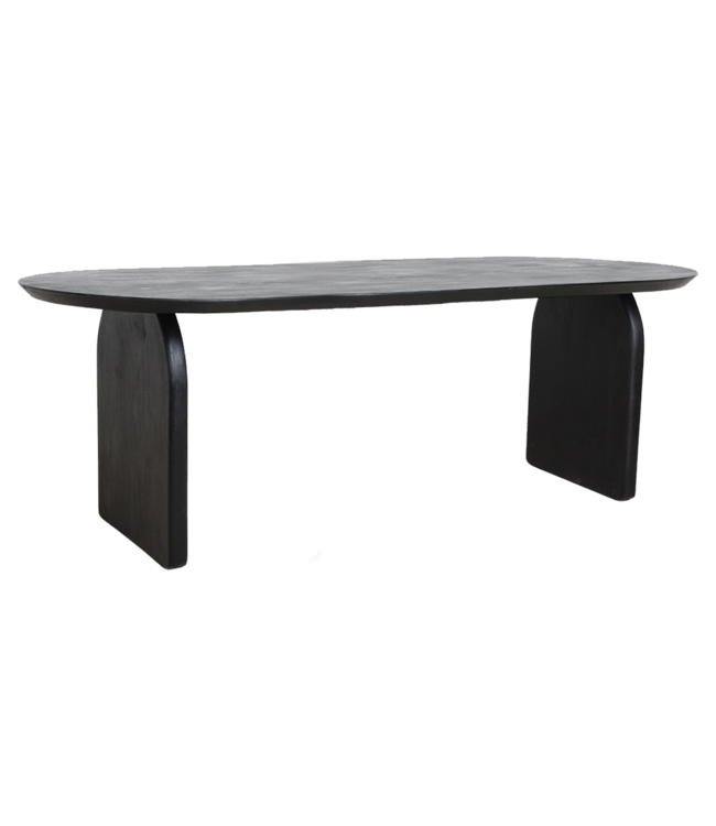 Raw Materials Amsterdam Bullnose Eettafel | Zwart | Gesloten | H76 x B180 x D90 cm