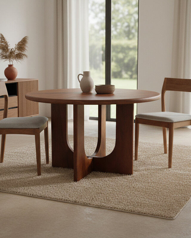Raw Materials Amsterdam Bullnose Eettafel | Rond | Mangohout | H76 x D120 cm