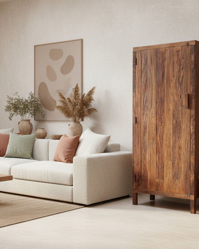 Raw Materials Amsterdam Farmwood Kast | 1 Deur | Gerecycled Hout | H180 x B80 x D39,5 cm