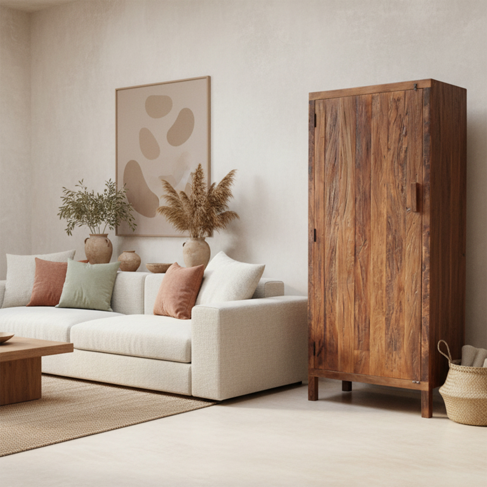 Raw Materials Amsterdam Farmwood Kast | 1 Deur | Gerecycled Hout | H180 x B80 x D39,5 cm