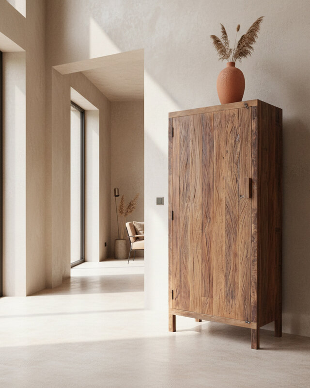 Raw Materials Amsterdam Farmwood Kast | 1 Deur | Gerecycled Hout | H180 x B80 x D39,5 cm