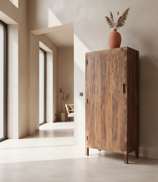 Raw Materials Amsterdam Farmwood Kast | 1 Deur | Gerecycled Hout | H180 x B80 x D39,5 cm