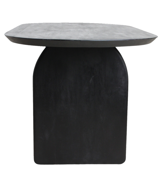 Raw Materials Amsterdam Bullnose Eettafel | Zwart | Gesloten | H76 x B180 x D90 cm