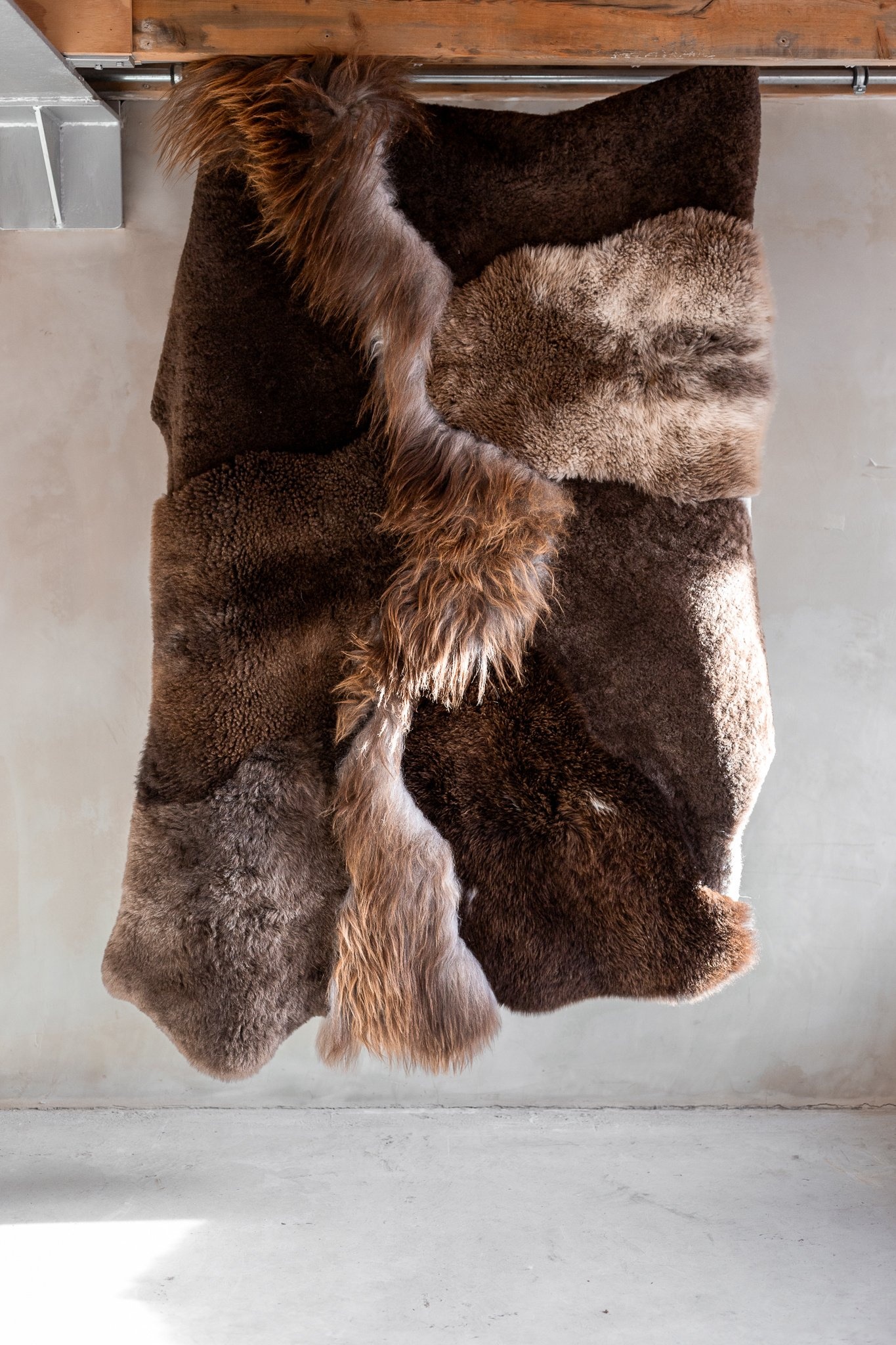 Van Buren Vachtenspecialist Melange Schapenvacht Karpet Bruin - 180x120cm