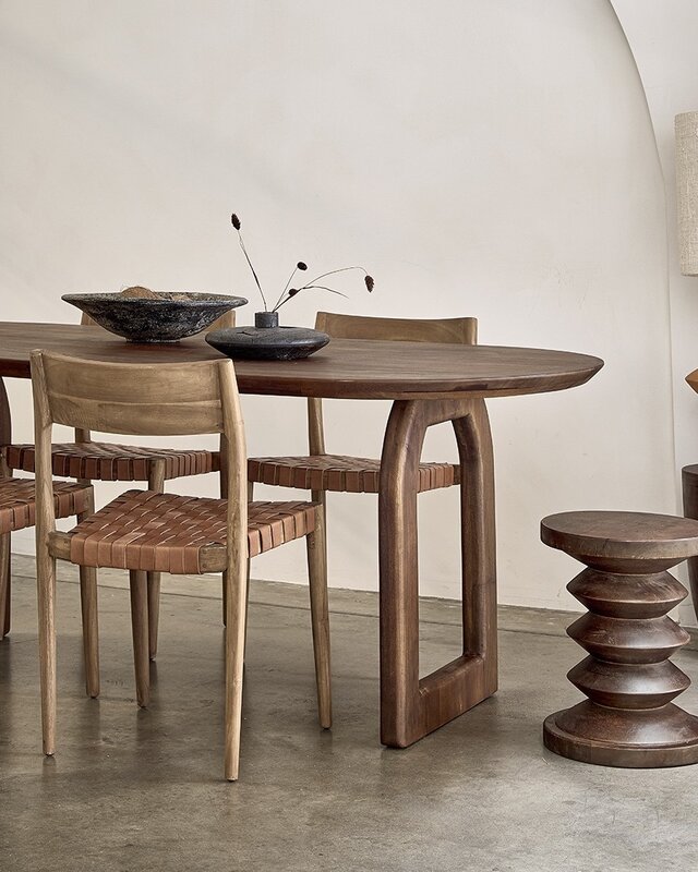 Raw Materials Amsterdam Bullnose Eettafel | Bruin | Mix | H76 x B200 x D90 cm