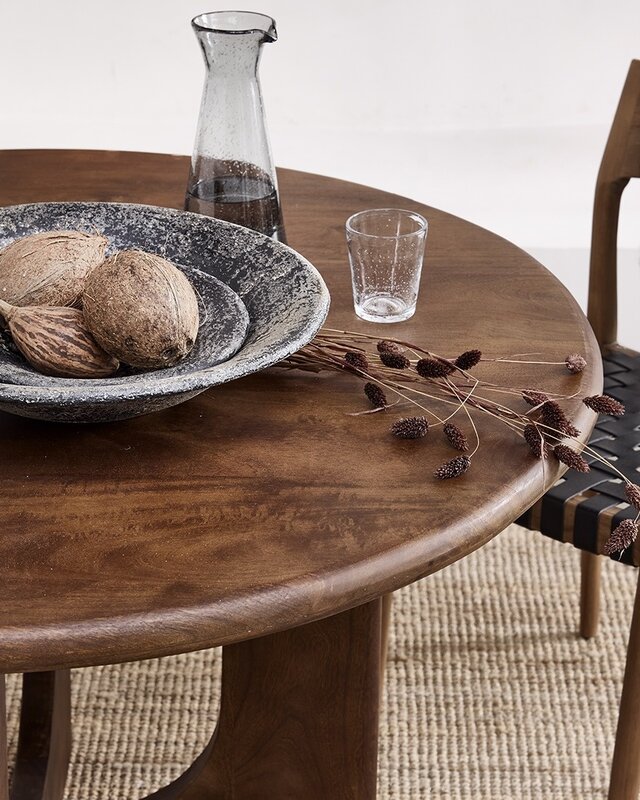 Raw Materials Amsterdam Bullnose Eettafel | Rond | Mangohout | H76 x D120 cm
