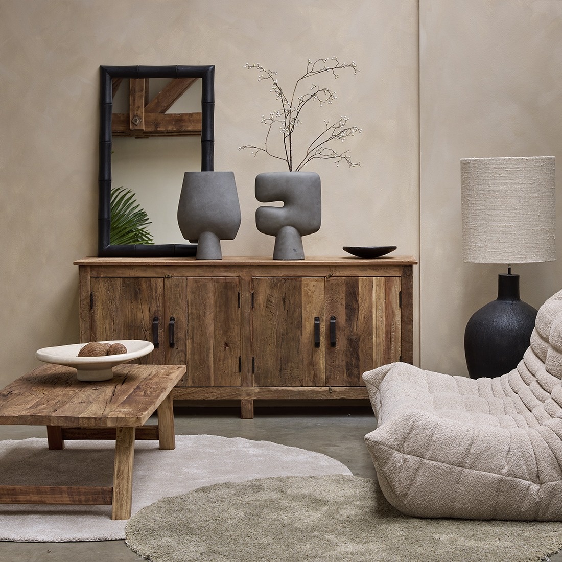 Raw Materials Amsterdam Farmwood Dressoir | 4 Deuren | H80 x B172 x D39 cm