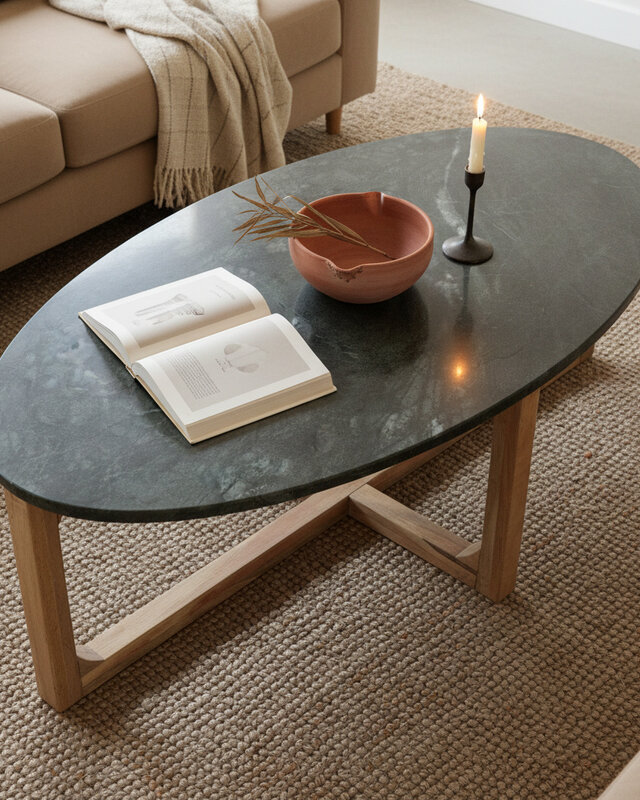 Raw Materials Amsterdam Marmeren Salontafel | Groen | H38 x B120 x D60 cm