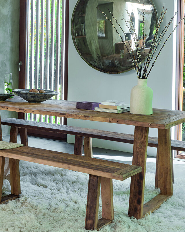 Raw Materials Amsterdam Farmwood Eetkamerbank | Bruin | H45 x B180 x D30 cm