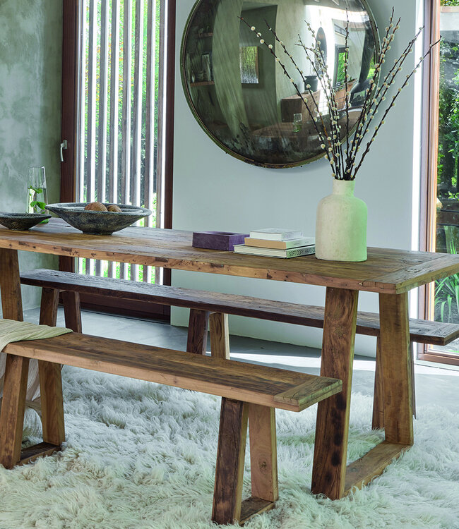 Raw Materials Amsterdam Farmwood Eetkamerbank | Bruin | H45 x B180 x D30 cm