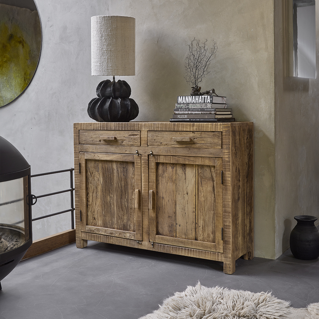 Raw Materials Amsterdam Farmwood Dressoir | 2 Deuren | H90 x B120 x D38 cm