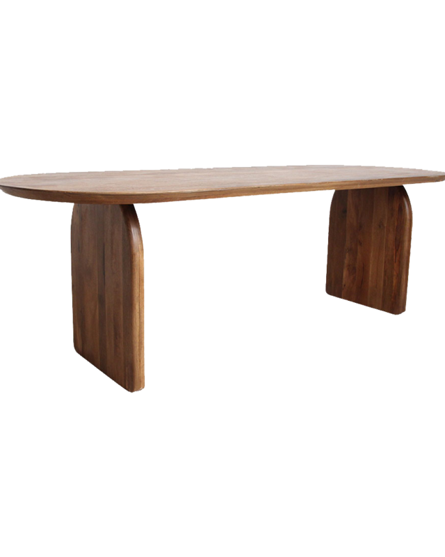 Raw Materials Amsterdam Bullnose Eettafel | Bruin | Gesloten | H76 x B240 x D90 cm