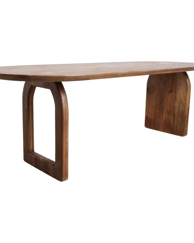 Raw Materials Amsterdam Bullnose Eettafel | Bruin | Mix | H76 x B200 x D90 cm