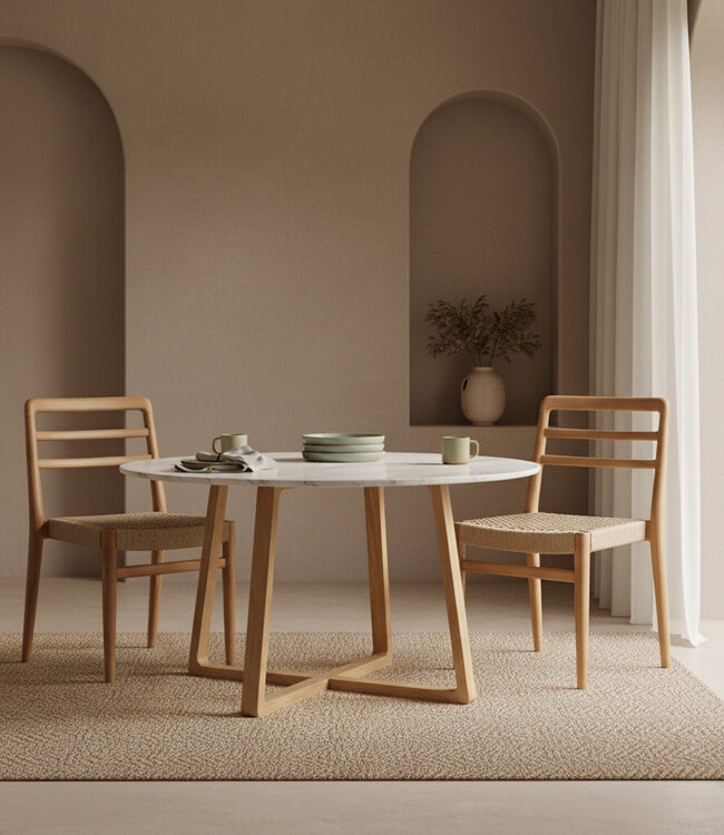 Raw Materials Amsterdam Infinity Eettafel | Rond | Marmer | H75 x D120 cm