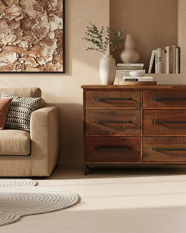 Raw Materials Amsterdam Factory Dressoir | 6 Lades | H90 x B116 x D46 cm