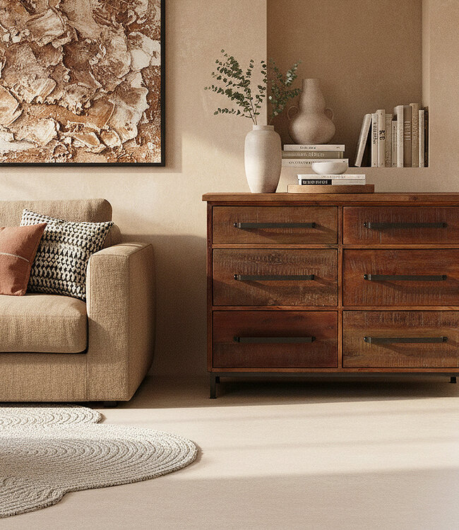 Raw Materials Amsterdam Factory Dressoir | 6 Lades | H90 x B116 x D46 cm