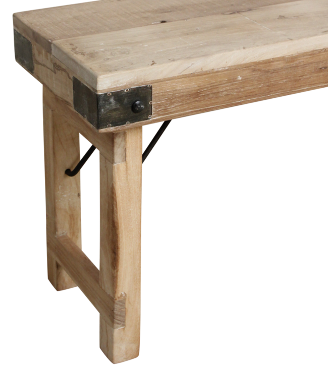 Raw Materials Amsterdam Limewash Opklapbare Eetkamerbank | H45 x B160 x D45 cm