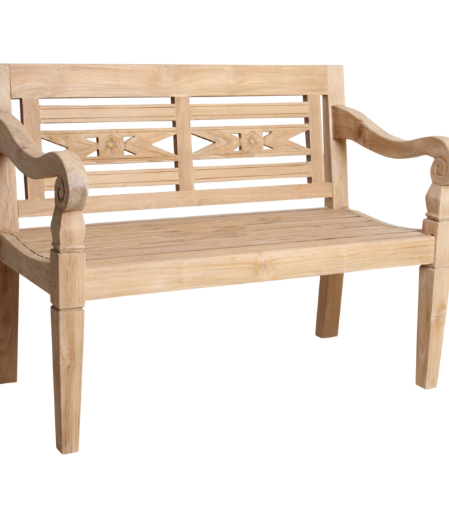 Raw Materials Amsterdam Boho Tuinbank | Teakhout | H90 x B120 x D65 cm