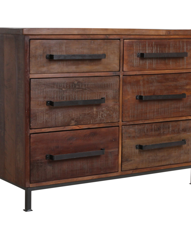 Raw Materials Amsterdam Factory Dressoir | 6 Lades | H90 x B116 x D46 cm
