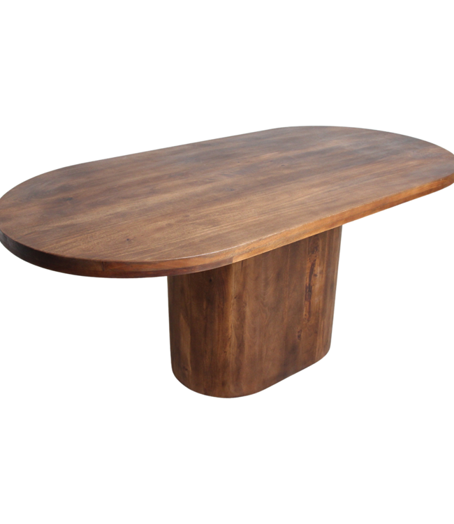 Raw Materials Amsterdam Bullnose Oblong Eettafel | Mangohout | H76 x B180 x D110 cm