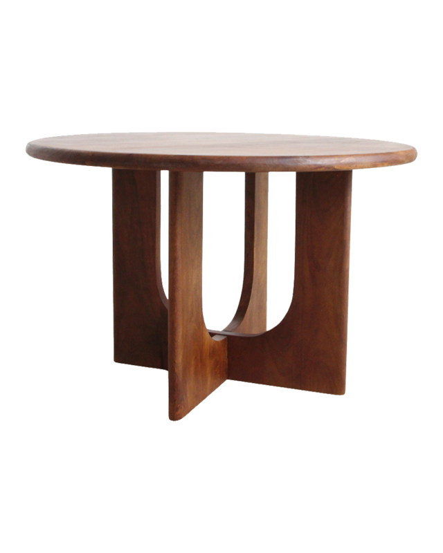 Raw Materials Amsterdam Bullnose Eettafel | Rond | Mangohout | H76 x D120 cm
