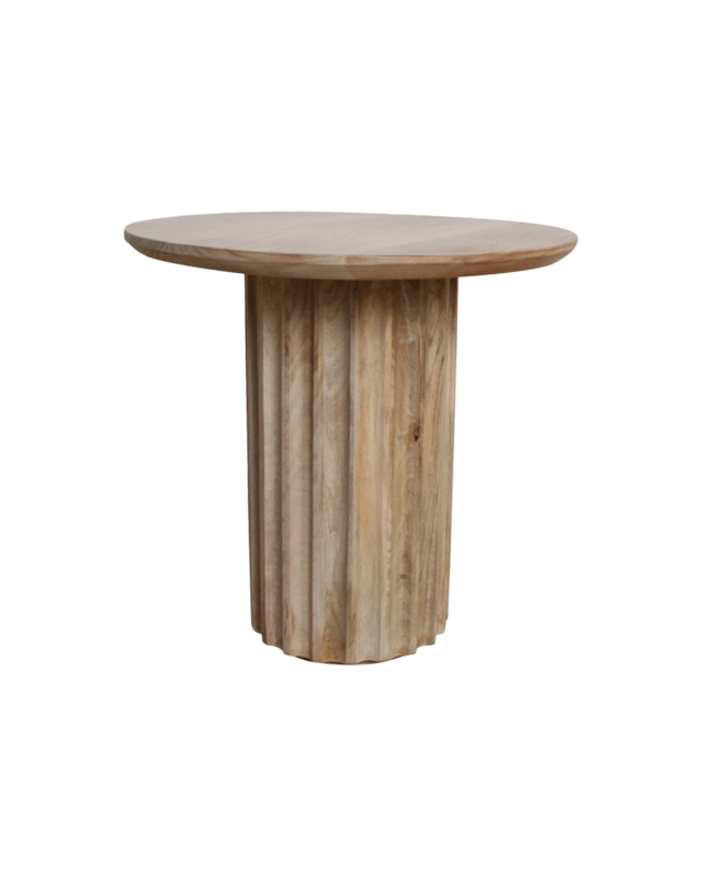 Raw Materials Amsterdam Bullnose Bijzettafel | Naturel | H48 x D50 cm
